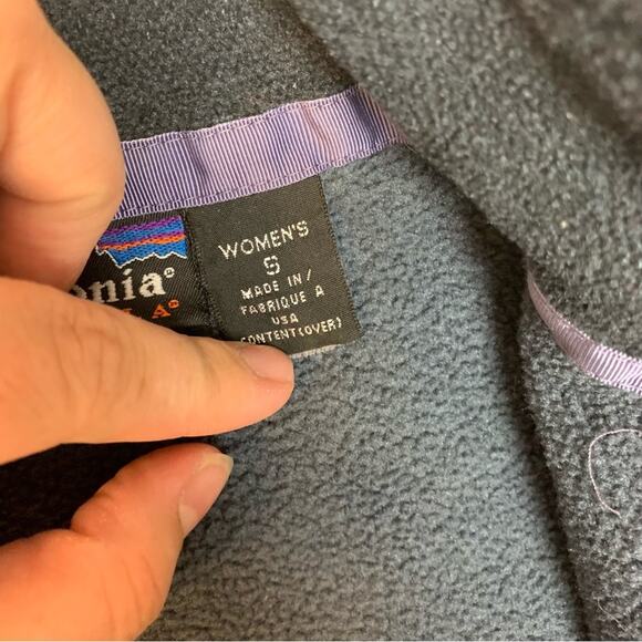 Patagonia women's small synchilla fleece zip up jacket flaw blue gorp hiking - Picture 9 of 10